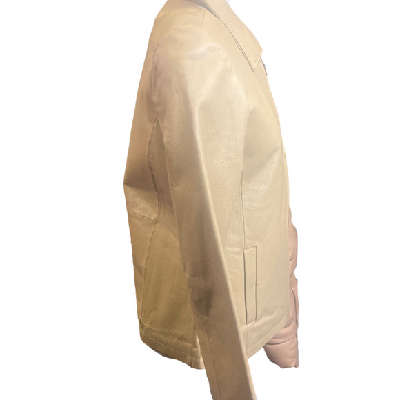 Women's WILDA Beige Genuine Leather Jacket S - Picture 3 of 11